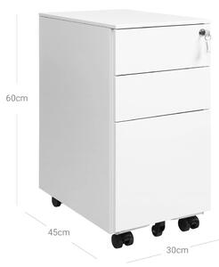RollBox metalic -WHITE31 – casetiera metalica de birou -3 sertare model Drept