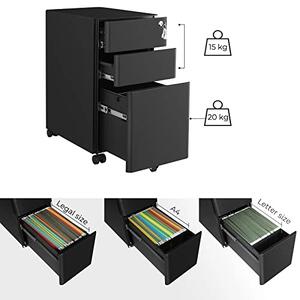 RollBox metalic -Black30 – casetiera metalica de birou -3 sertare