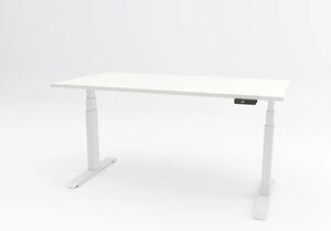 Birou reglabil pe inaltime TerrA7 WHITE - 2 motoare, profil dreptunghiular, culoare cadru Alb