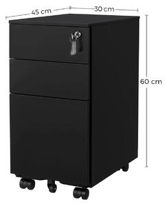 RollBox metalic -Black31 – casetiera metalica de birou -3 sertare model Drept