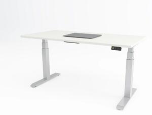 Birou reglabil pe inaltime TerrA9 Performance WHITE- 2 motoare marca Timotion + aplicatie bluetooth, CADRU ALB