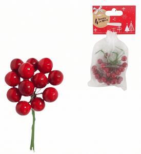 Decoratiuni de Craciun pe sarma BERRIES 9 cm, rosie