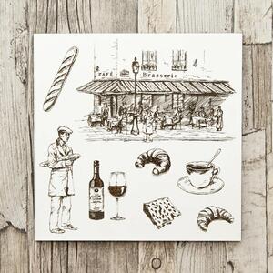 DUBLEZ | Tablou din lemn pentru restaurant - Cafenea franceză