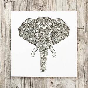 DUBLEZ | Tablou 3D din lemn gravat pentru perete - Elefant