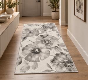 Covor Floral Living Dormitor, Model Opus 54208 760, Gri 80x150