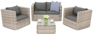 Mobilier de grădină din technorattan Roma Coffee 4 Garden Point gri