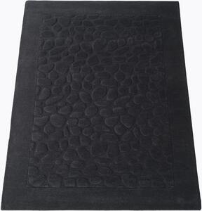 Covor Piedras negru 120/180 cm, lana naturala