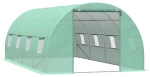 Sera tip Tunel pentru Plante Outsunny, Verde, sera de gradina | Aosom Romania