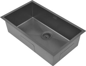 Ruvetti Stelio chiuveta din otel 74x44 cm negru 5001S_PVD_BL80_P