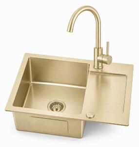 Ruvetti Look chiuvetă din oțel cu baterie 60x48 cm auriu LP_LOOK120-5200-PVDCH-F