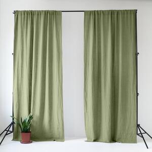 Draperie verde-deschis din in 140x200 cm Sage – Linen Tales