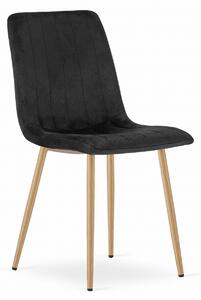 Scaun de catifea neagra LAVA