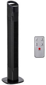 HOMCOM, Ventilator de Turn, 3 Funcții și 3 Viteze, Plastic PP, 20 x 20 x 78,5 cmm, Negru | Aosom Romania