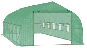 Outsunny Sera gradina, tip tunel, sera pentru plante, legume, fructe si structura din otel, Verde | Aosom Romania