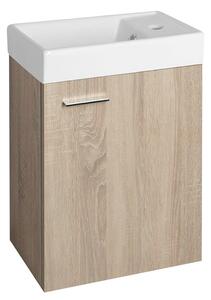 Aqualine Aqualine, dulap ZOJA cu chiuveta ceramica 40x22 cm, stejar platinat, 51049DP-02