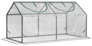 Outsunny Mini Sera de Gradina sera pentru plante cu 2 Ferestre Rulou si Copertina PVC Anti-UV, Transparenta | Aosom Romania