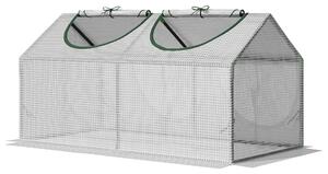 Mini Sera Outsunny pentru Plante, Legume, Fructe, cu 2 Ferestre, Design Portabil 119x60x60cm, Alb | Aosom Romania