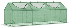 Mini sera gradina pentru plante, legume, fructe cu 3 ferestre tip rulou si protectie PE Anti-UV, verde 180x60x60cm Outsunny | Aosom Romania