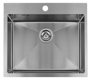 Laveo Malawi, chiuvetă din oțel inoxidabil cu 1 compartiment 580x500x200 mm, oțel periat, LAV-SLM_010T