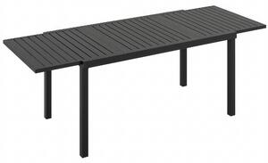 Outsunny Masă de Grădină Extensibilă pentru 6-8 Persoane, Aluminiu cu Blat cu Lamele, Negru | Aosom Romania