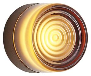Lampă de perete de design bronz închis cu sticlă ambră IP44 - Michele