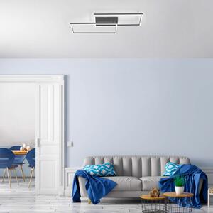JUST LIGHT. GmbH Plafonieră LED Iven, dimabil, negru, 60,5x32,5cm, reglabil, Negru, dormitor, Metal, Modern