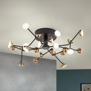 ORION Plafonieră LED Blossom, 24 becuri, Negru, Camera de zi / sufragerie, Metal