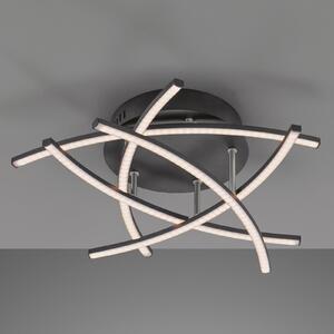 FISCHER & HONSEL Plafonieră LED Cross Tunable White, 5 bec., negru, reglabil, Negru, Camera de zi / sufragerie, Metal, Modern