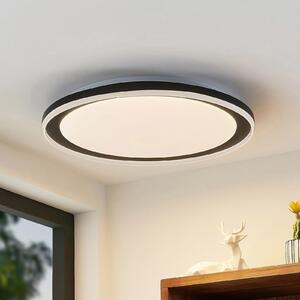 Lindby LED plafonieră Verdan, negru, metal, dimabil, CCT, reglabil, Negru, Camera de zi / sufragerie, Metal, Modern