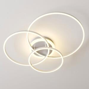 Lindby Smart plafonieră LED Tula, telecomandă, Tuya CCT, reglabil, Metalic, Camera de zi / sufragerie, Metal, Modern