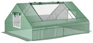 Outsunny Seră de Grădină din Oțel cu Înveliș din PE, Uși Rulante și Ferestre pentru Cultivare, 180x140x80 cm, Verde | Aosom Romania