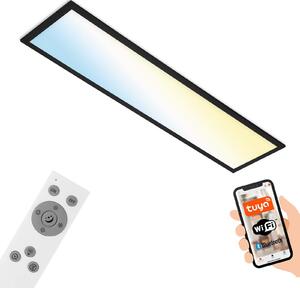 Briloner Piatto S plafonieră LED WiFi Bluetooth CCT telec., reglabil, Negru, Bucătărie, Plastic, Modern