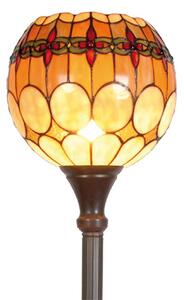 Clayre&Eef Niley - lampă de podea stil Tiffany, Portocaliu, Camera de zi / sufragerie, Sticlă, Tiffany