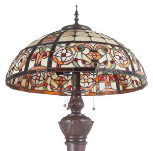 Clayre&Eef Lampă de podea luxoasă Lindsay stil Tiffany, Multicolor, Camera de zi / sufragerie, Sticlă, Tiffany