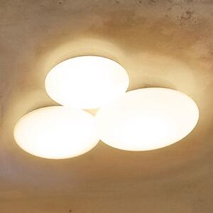 Vibia Puck - plafonieră cu 3 becuri, reglabil, Alb, Camera de zi / sufragerie, Sticlă, Design