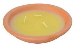 Str lumânare de citronella în bol de teracotă 12,5x3 cm 80 g (2170306)