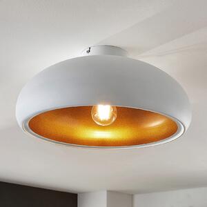 Lindby plafonieră Gerwina, alb / auriu, metal, 40 cm, E27, reglabil, Alb, Camera de zi / sufragerie, Metal, Modern