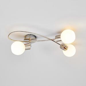 Lindby plafonieră Elaina, 50 cm, 3 becuri, nichel, sticlă, E14, reglabil, Gri, Camera de zi / sufragerie, Metal, Modern