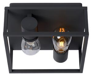 Lucide Plafonieră Carlyn baie 2 becuri negru, reglabil, Negru, Baie, Metal, Modern
