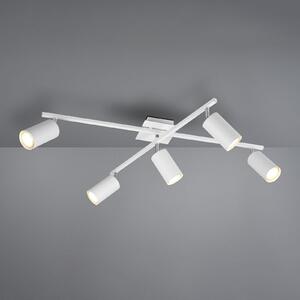 Trio Lighting Spot de plafon Marley alb mat 5 becuri, reglabil, Alb, Camera de zi / sufragerie, Metal, Modern