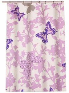 Perdea de dus Pufo Butterfly, 180 x 180 cm, mov/ roz