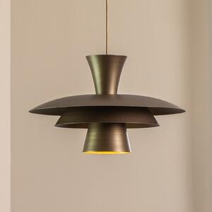 Luminex Lampă suspendată Plato, culoare titan, metal, Ø 38 cm, E27, reglabil, Gri, Camera de zi / sufragerie, Metal, Modern