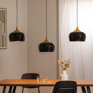 Opviq Lampă suspendată Berceste, negru, 3 becuri, lungime 140 cm, reglabil, Negru, Camera de zi / sufragerie, Metal