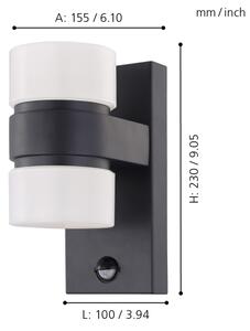 Eglo 96276 - LED Corp de iluminat perete exterior cu senzor ATOLLARI 2xLED/6W