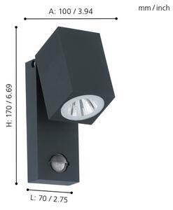 Eglo 96287 - LED Corp de iluminat perete exterior cu senzor SAKEDA LED/5W/230V