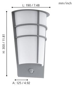 Eglo 96017-LED Aplica de perete pentru exterior cu senzor BREGANZO 1, 2xLED/2,5W, IP44