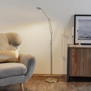 Lampadar LED Carl, culoare nichel, reglabil, dimabil