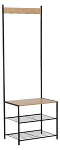 Agățător de haine independent cu cârlige și rafturi - 60 x 40 x 175 cm