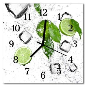 Ceas de perete din sticla pătrat Lime Bucătărie Verde