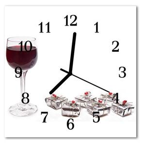 Ceas de perete din sticla pătrat Vin de sticlă Bucătărie Multi-colorat
